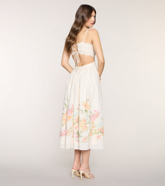 Windsor Ember Floral A-Line Midi Formal Dress - Image 2