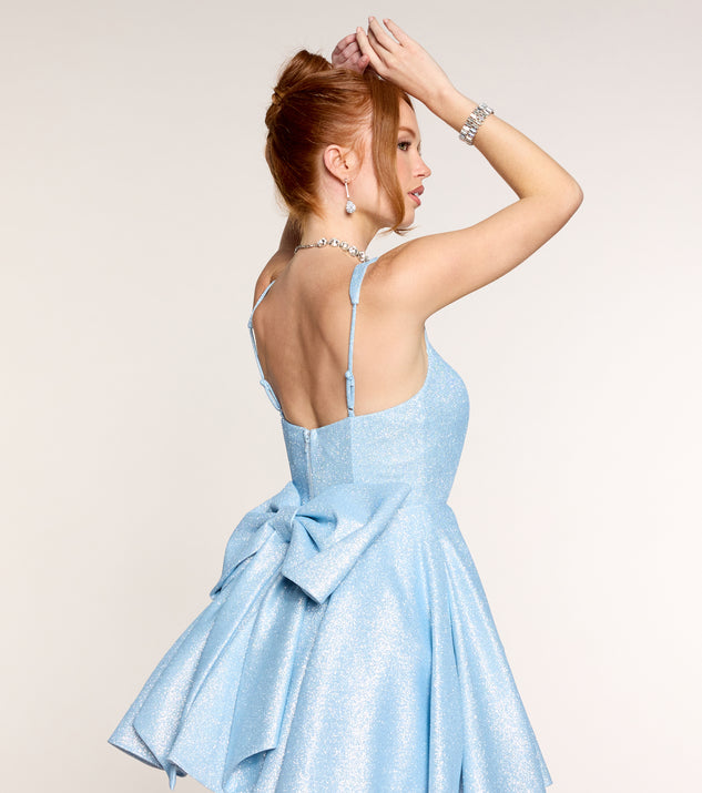 Windsor Emery Glitter Bow A-Line Mini Dress - Image 2