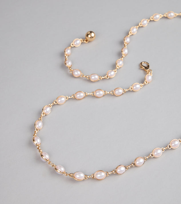 Windsor Everyday Elegance Faux Pearl Chain Belt - Image 2