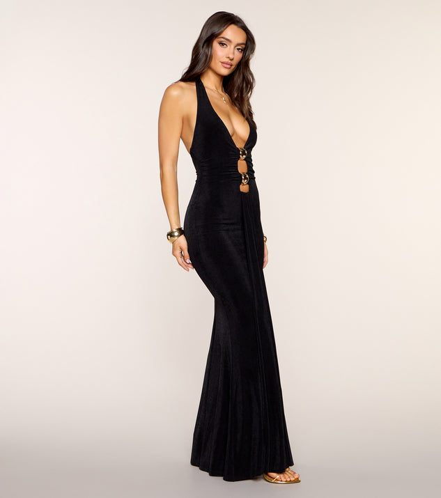 Windsor Extra Attention Slinky Knit Cutout Maxi Dress - Image 3