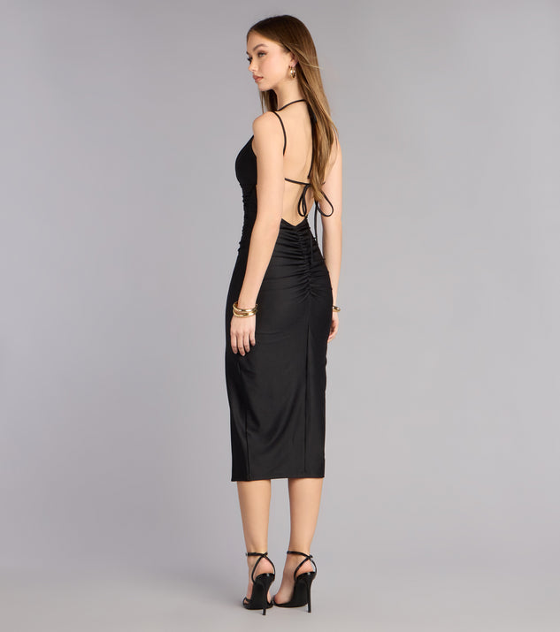 Windsor Extra Confident Strappy Back Bodycon Midi Dress - Image 2