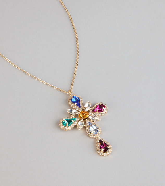 Windsor Extra In Every Way Gemstone Cross Necklace - Image 3