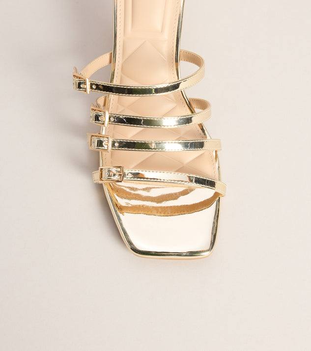 Windsor Fastened Up Strappy Kitten Mules - Image 3