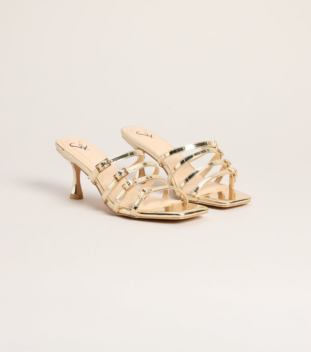 Windsor Fastened Up Strappy Kitten Mules - Image 2