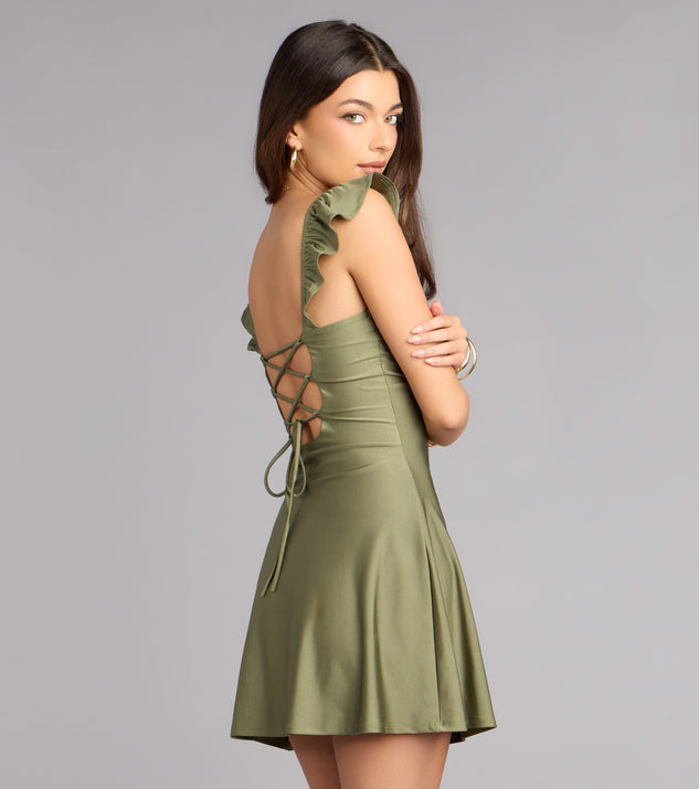 Windsor Flirt Mode On Lace-Up Mini Dress - Image 2