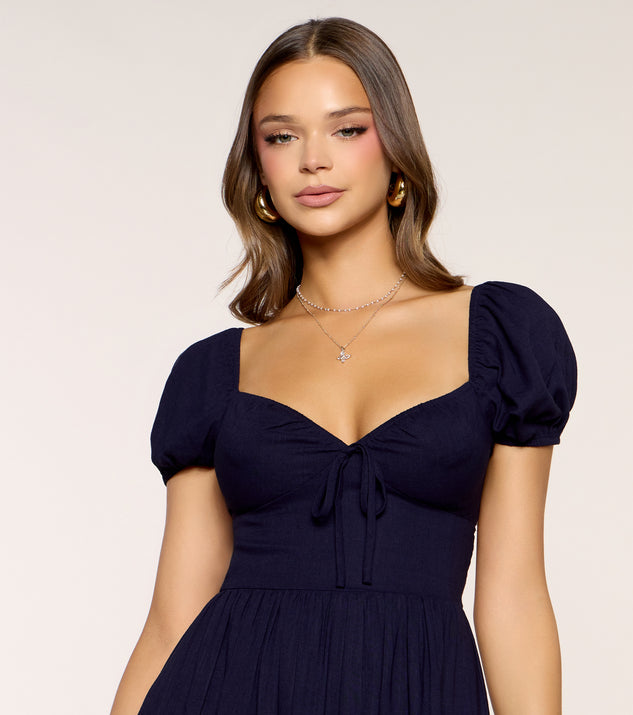 Windsor Flirting With Plans Puff Sleeve Skater Dress - Image 3