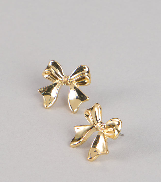 Windsor Flirty Duo Bow Stud Earrings - Image 3