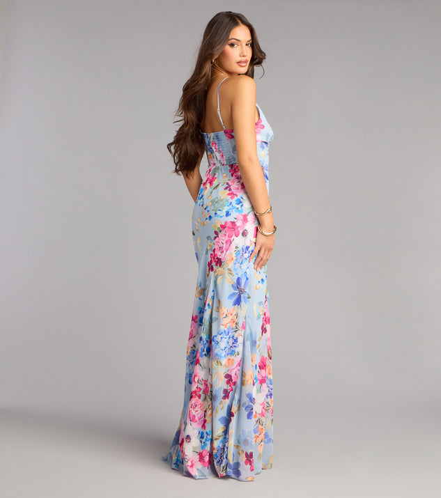 Windsor Flirty RSVP Floral Chiffon Maxi Dress - Image 2