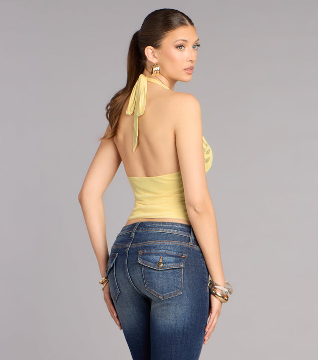 Windsor Flirty Shine Rhinestone Halter Top - Image 2