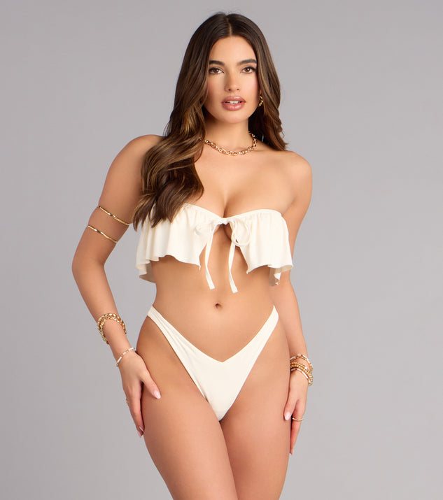 Windsor Flirty Vibe Tie-Front Bandeau Bikini Top - Image 2