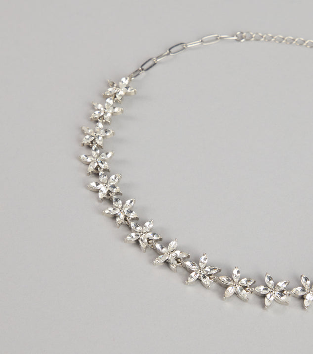 Windsor Floral Glow Rhinestone Chain Necklace - Image 3