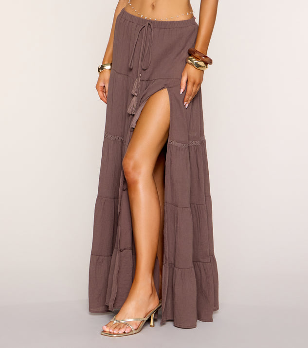 Windsor Free Spirit Tiered Slit Maxi Skirt - Image 2