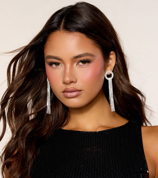 Windsor Fringe Benefits Rhinestone Earrings - Image 2