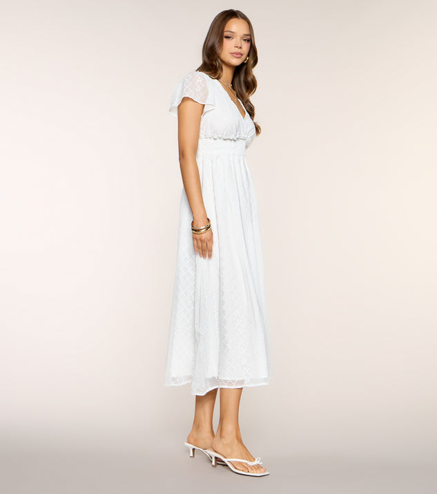 Windsor Garden Kisses Flutter Sleeve Midi Dress - Image 3