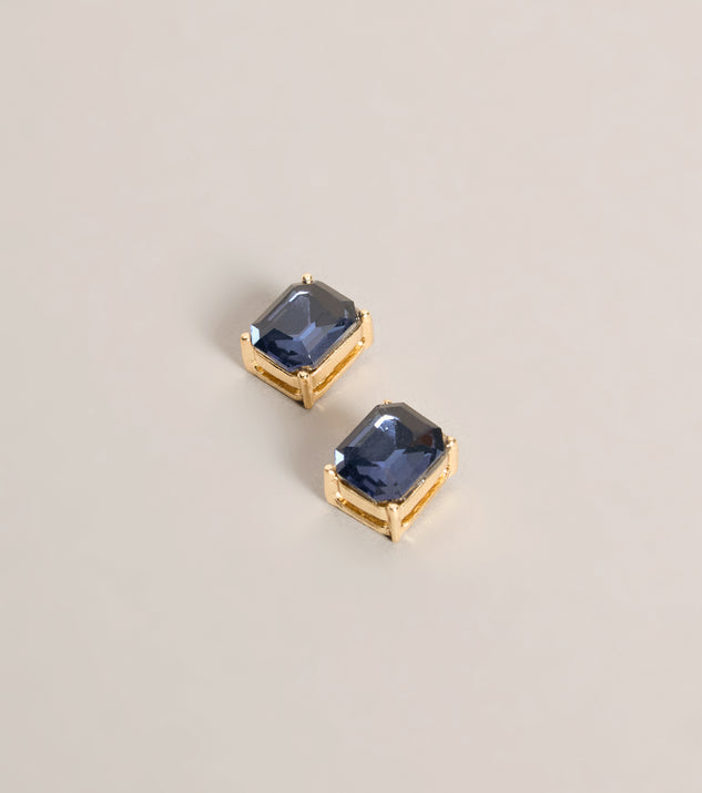 Windsor Gem Status Emerald Cut Statement Stud Earrings - Image 2