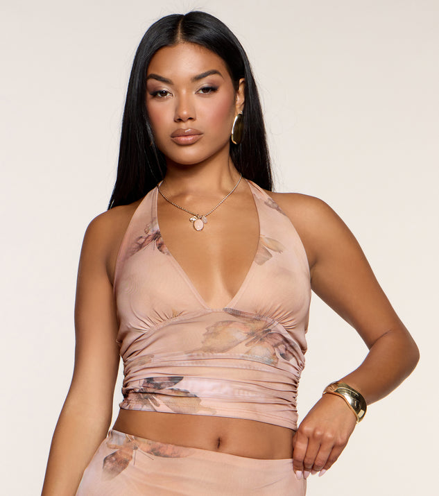 Windsor Give Me Butterflies Mesh Crop Top - Image 3