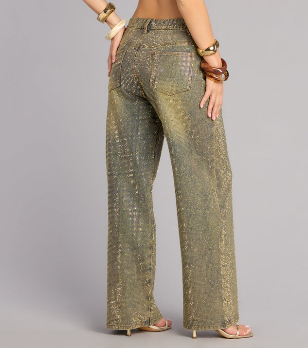 Windsor Glam Moment Rhinestone Denim Straight-Leg Jeans - Image 2