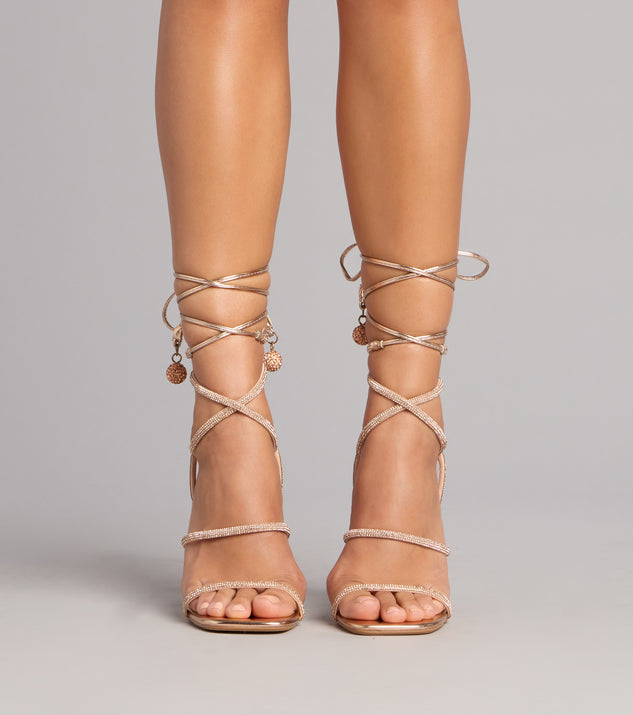 Windsor Glam Plans Rhinestone Lace-Up Stiletto Heels - Image 2