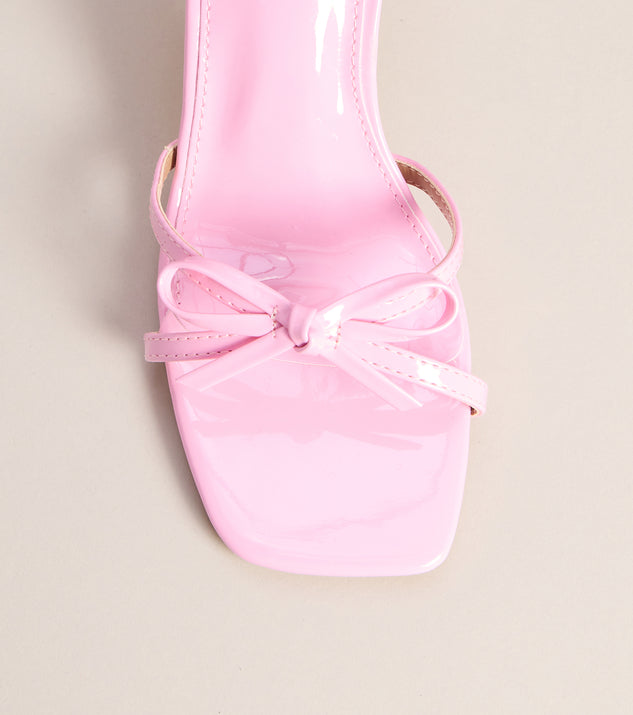 Windsor Glossy Glam Bow Strap Stiletto Heels - Image 3