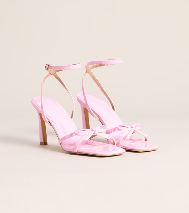 Windsor Glossy Glam Bow Strap Stiletto Heels - Image 2