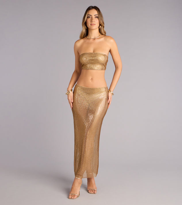 Windsor Glow Getter Rhinestone Slit Maxi Skirt - Image 2