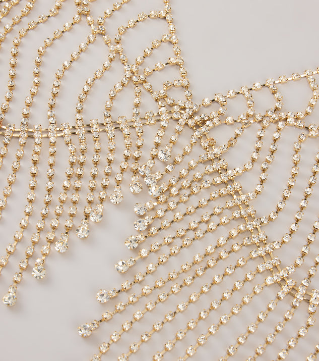 Windsor Goddess Drip Rhinestone Bra Chain Necklace - Image 3