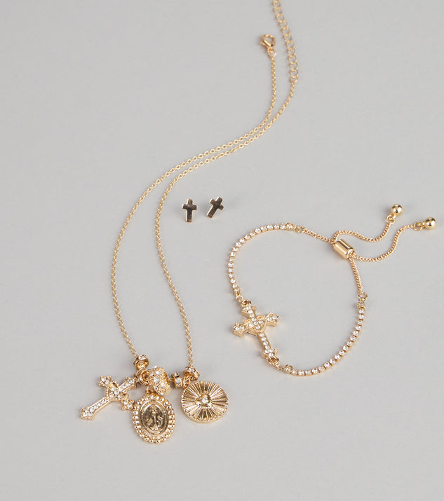 Windsor Golden Blessings Charm Layered Necklace Set - Image 3