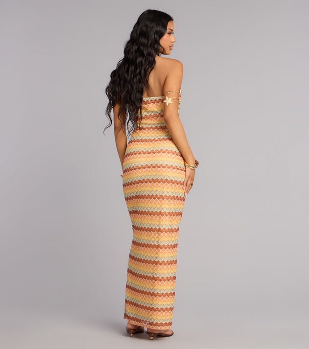 Windsor Golden Glow Strapless Maxi Dress - Image 3