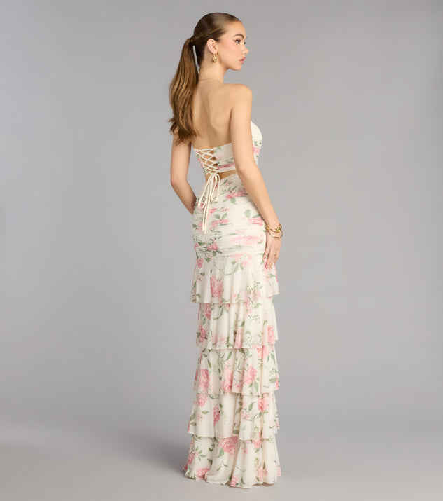Windsor Hadley Floral A-Line Slit Formal Dress - Image 2