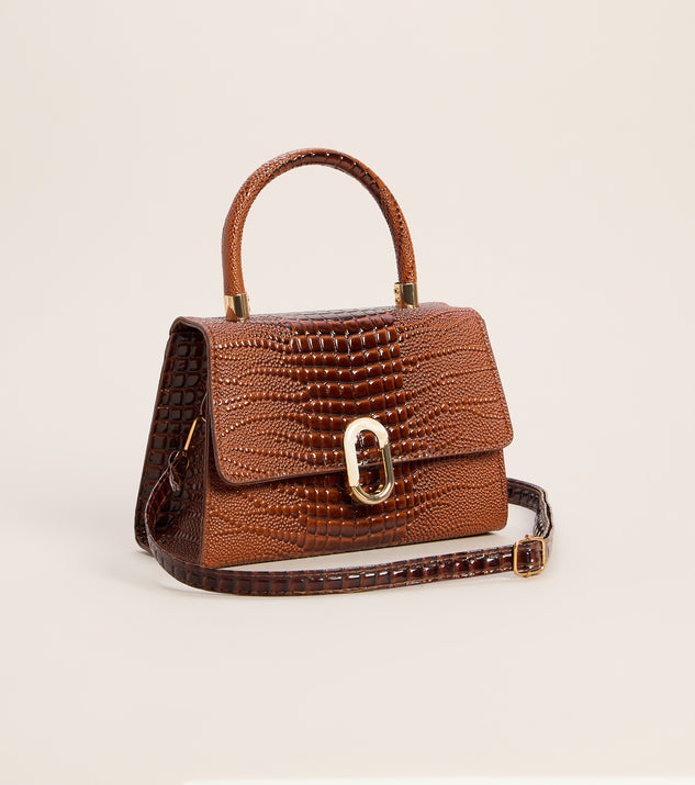 Windsor Handle The Day Croc Embossed Handbag - Image 3