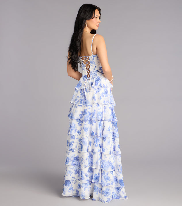 Windsor Harmony Floral Chiffon A-Line Ball Gown - Image 2