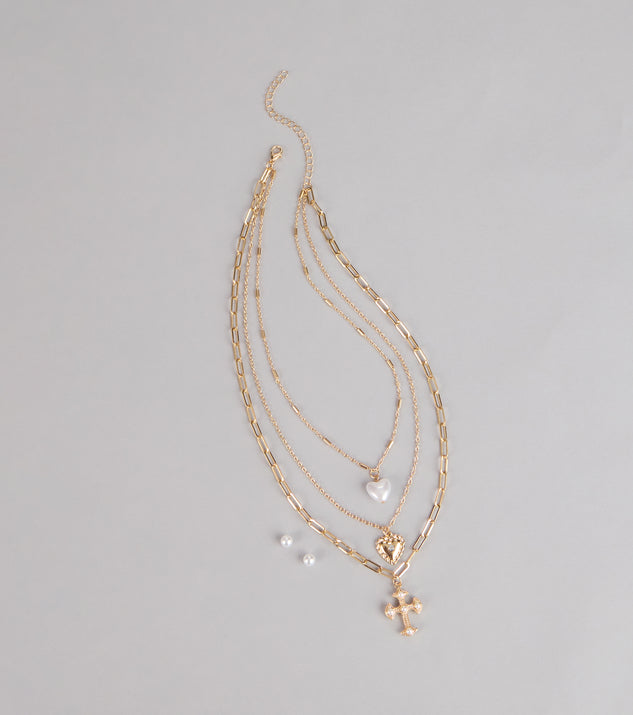 Windsor Heart And Charm Layered Necklace Set - Image 3