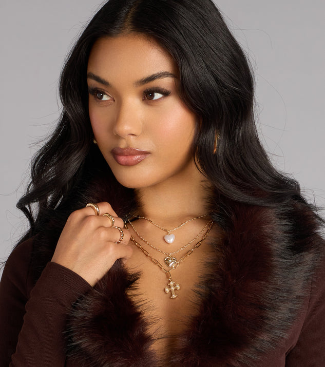Windsor Heart And Charm Layered Necklace Set - Image 2