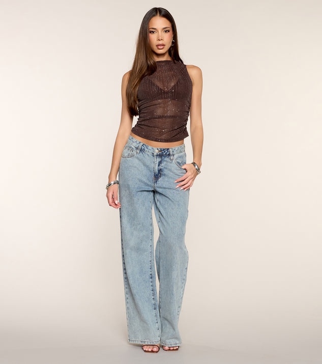 Windsor Hint Of Sparkle Sheer Knit Tank Top - Image 2