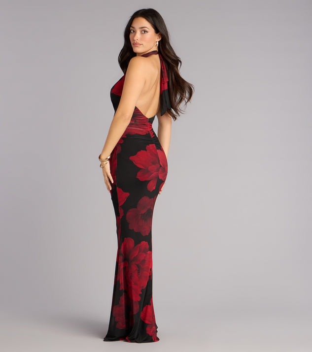 Windsor Hollie Floral Halter Mermaid Formal Dress - Image 3