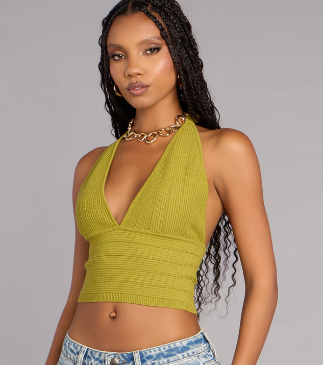 Windsor Hot Plans Halter Crop Top - Image 3