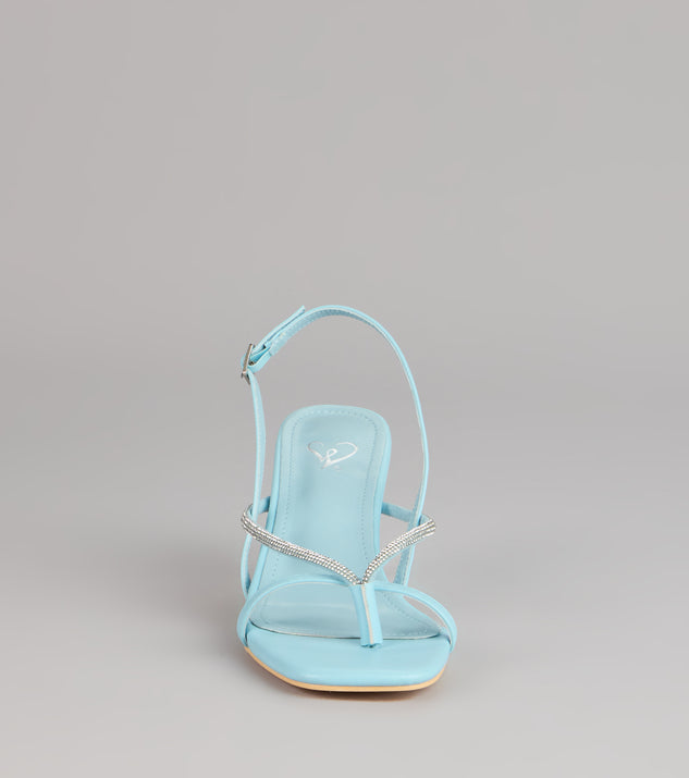 Windsor Icy Plans Rhinestone Thong Slingback Heels - Image 3