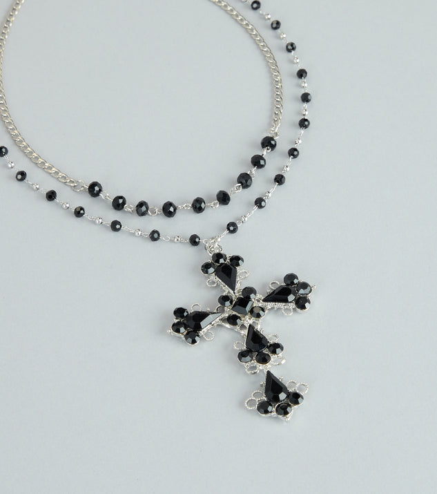 Windsor Instant Edge Cross Pendant Statement Necklace - Image 3