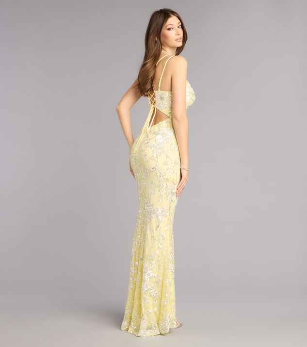 Windsor Irie Sequin Lace Mermaid Formal Dress - Image 3