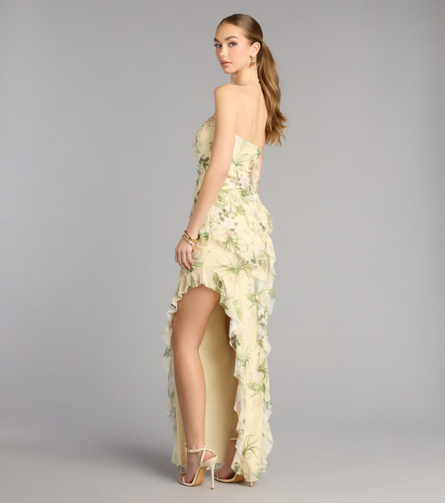 Windsor Jacie Floral Ruffle Column Formal Dress - Image 2