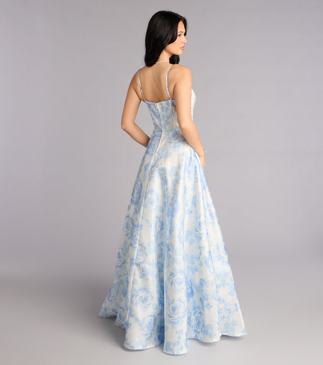 Windsor Jackie Floral Satin A-Line Ball Gown - Image 2