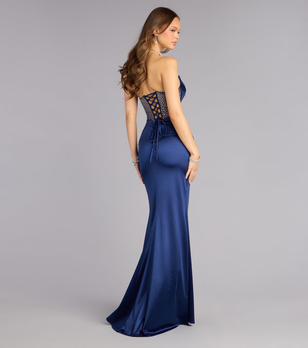 Windsor Jacklyn Satin Corset Mermaid Formal Dress - Image 2