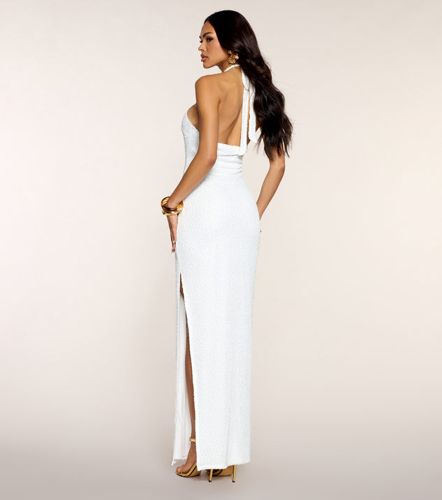 Windsor Jasmine Halter Slit Formal Dress - Image 2