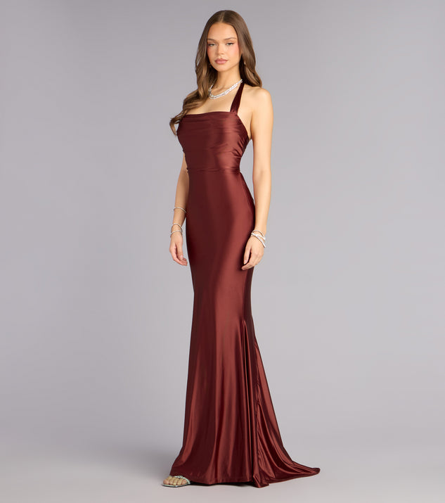 Windsor Jemma Halter Lace-Up Mermaid Dress - Image 3
