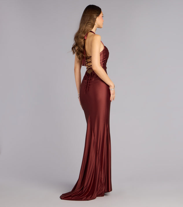 Windsor Jemma Halter Lace-Up Mermaid Dress - Image 2