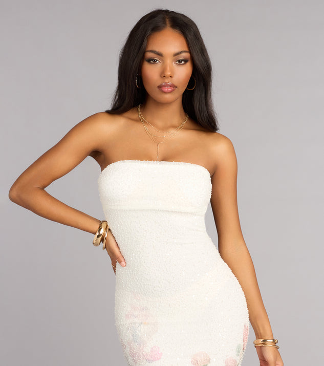 Windsor Jenna Floral Bead Mermaid Formal Dress - Image 3