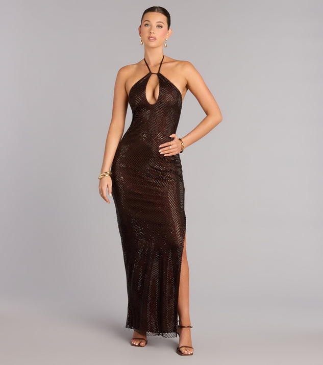 Windsor Jessie Fishnet Rhinestone Mermaid Formal Dress - Image 2