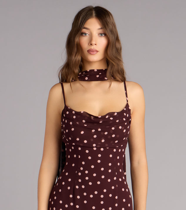 Windsor Jodie Polka Dot Chiffon Mermaid Formal Dress - Image 3