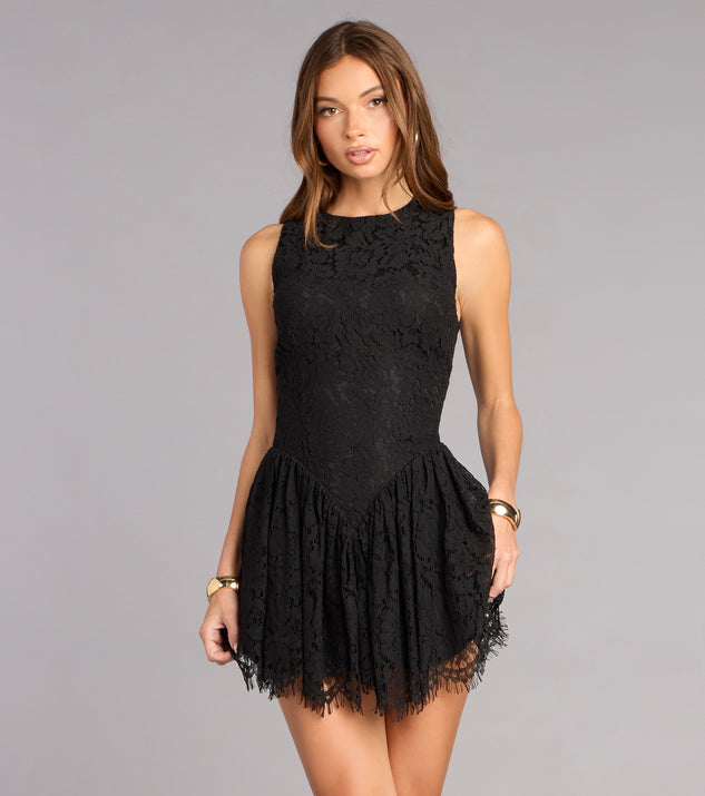 Windsor Just Add Heels Lace Skater Mini Dress - Image 3
