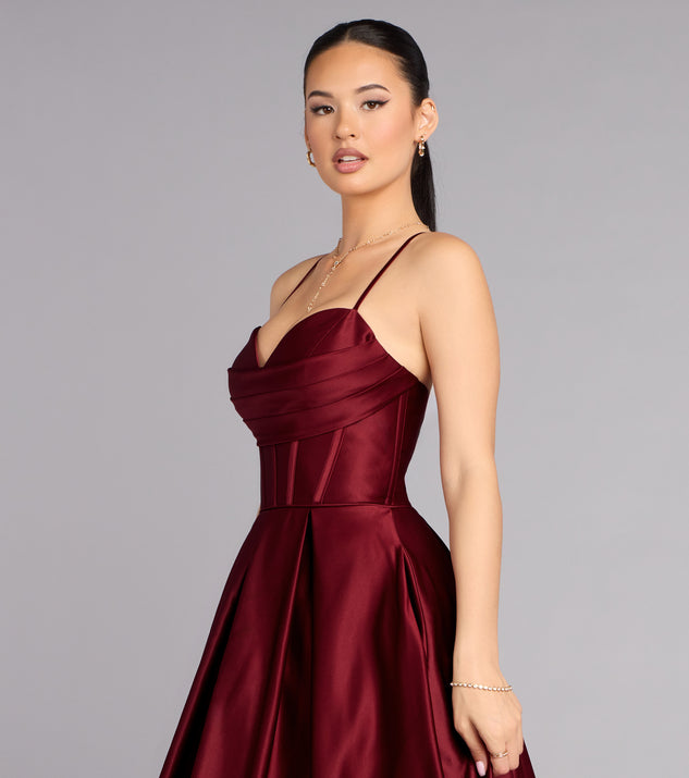 Windsor Kaitlynn Satin Lace-Up Ball Gown - Image 3
